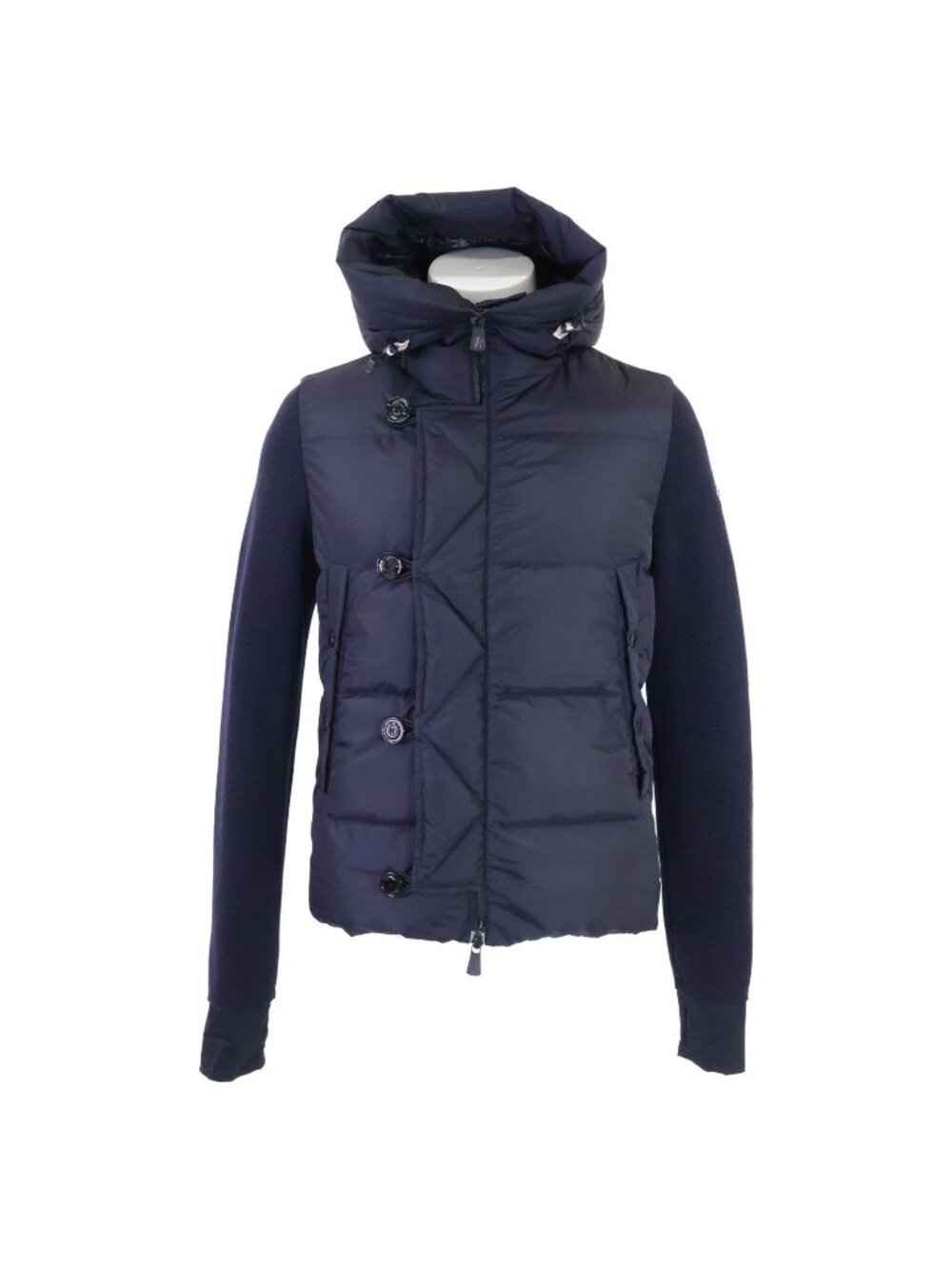 Moncler Grenoble Maglione Tricot Cardigan Knit Down Contrast Hoodie